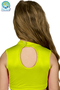 TOP LYCRA SCOLLO AMERICANO VERDE MELA DANZA BAMBINA